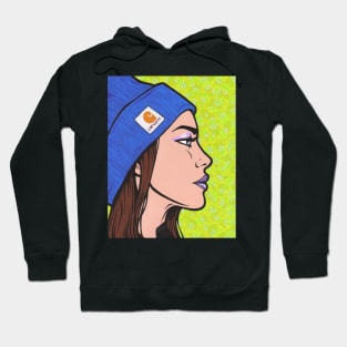 Blue Knit Comic Girl Hoodie